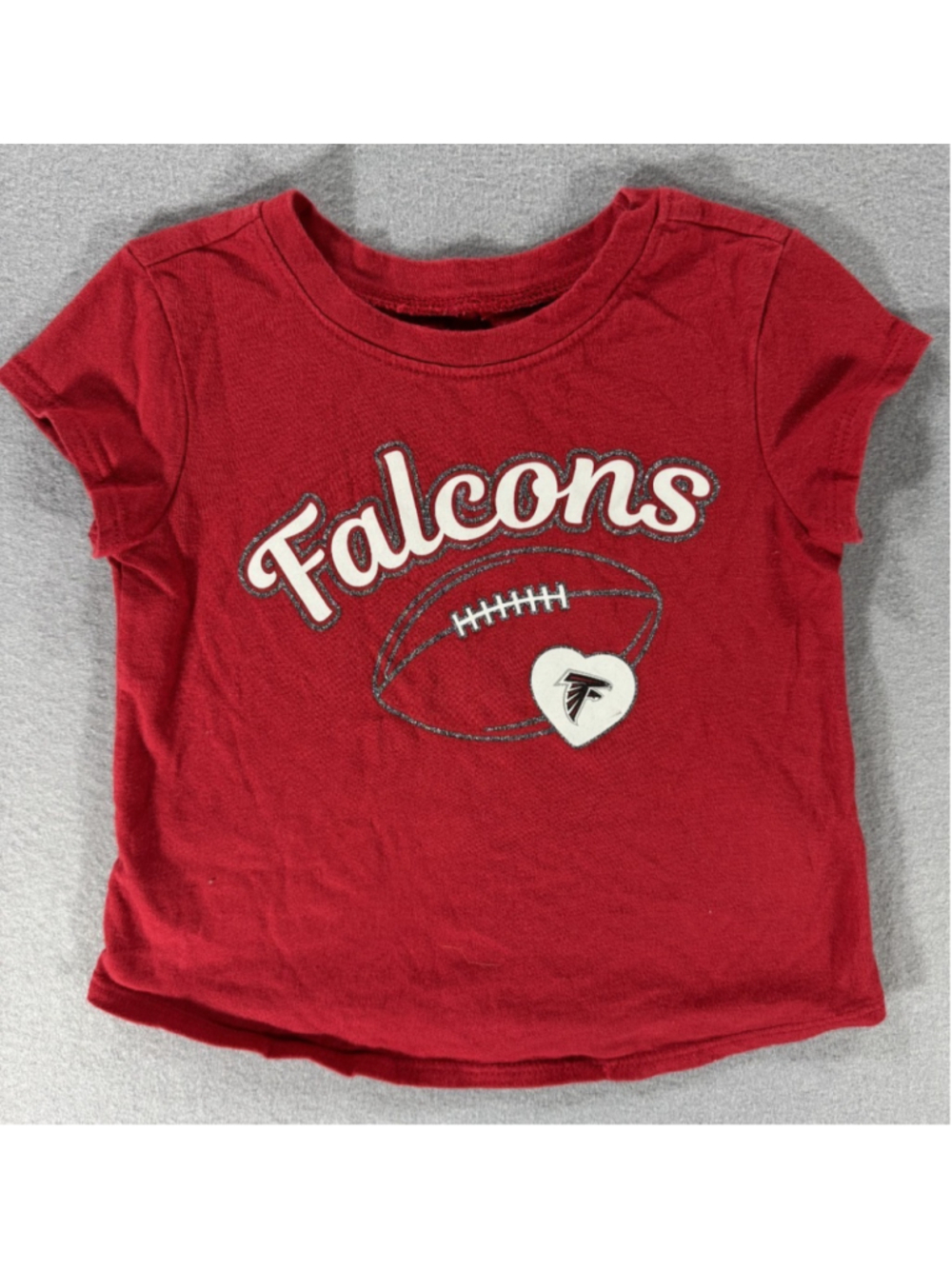NFL Team Apparel Atlanta Falcons Toddler Girls Red T-Shirt Outerstuff Size 18/24